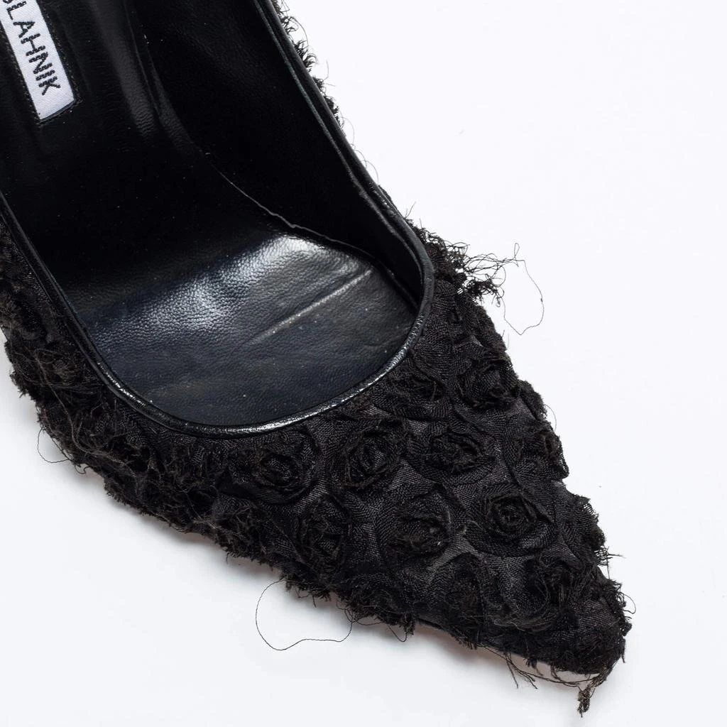 Manolo Blahnik Manolo Blahnik Black Floral Fabric Pointed Toe Pumps Size 39 7