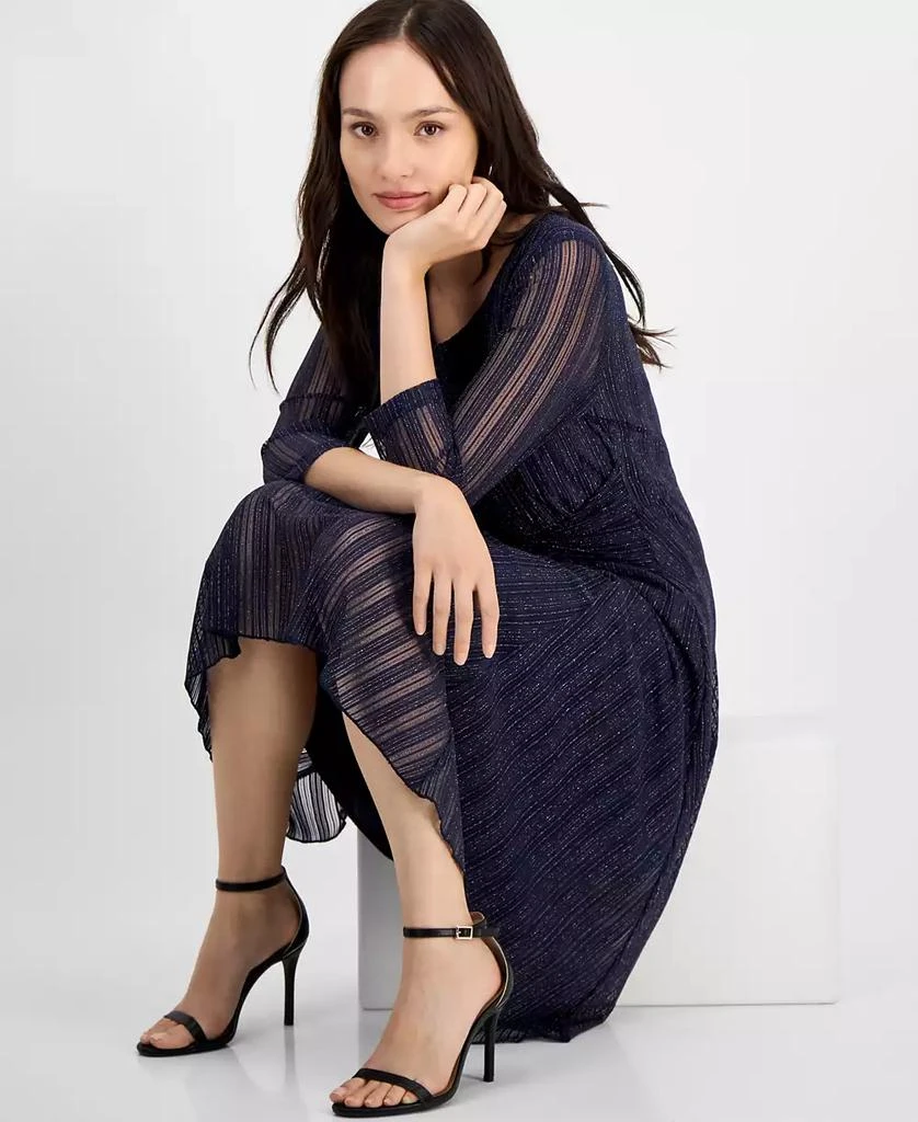 knee length dresses for ladies Mesh Midi Dress Petite in Black