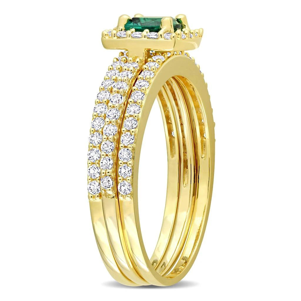 Mimi
Max 1 1/2ct TGW Created Emerald and Created White Sapphire Bridal Three-Ring Set in Yellow Silver 5