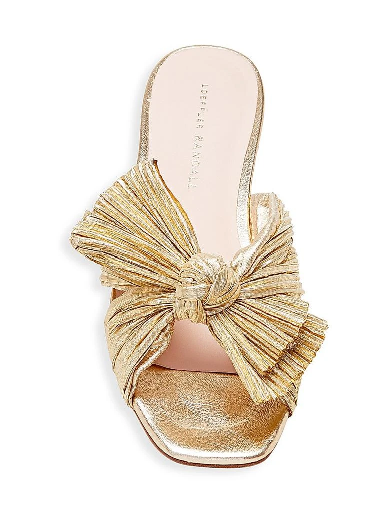 Loeffler Randall Daphne Flat Metallic Leather Sandals 5