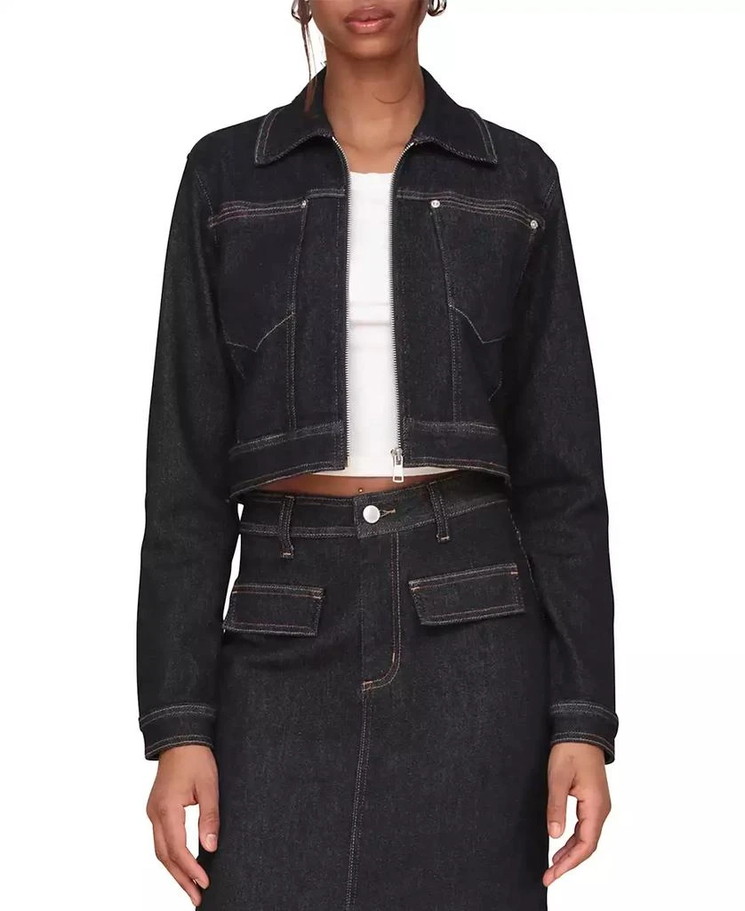 Avec Les Filles Women's Cropped Denim Jacket 5