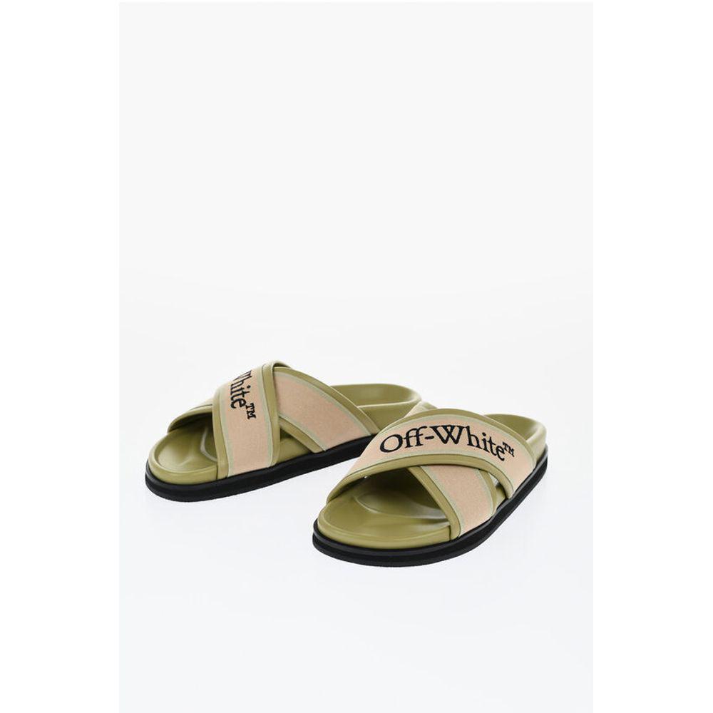 OFF-WHITE フレスコロンクスリフトッフ OWAD136S25JER003 4201 Off-White Leather Criss Cross CLOUD Logoed Slides – On Sale