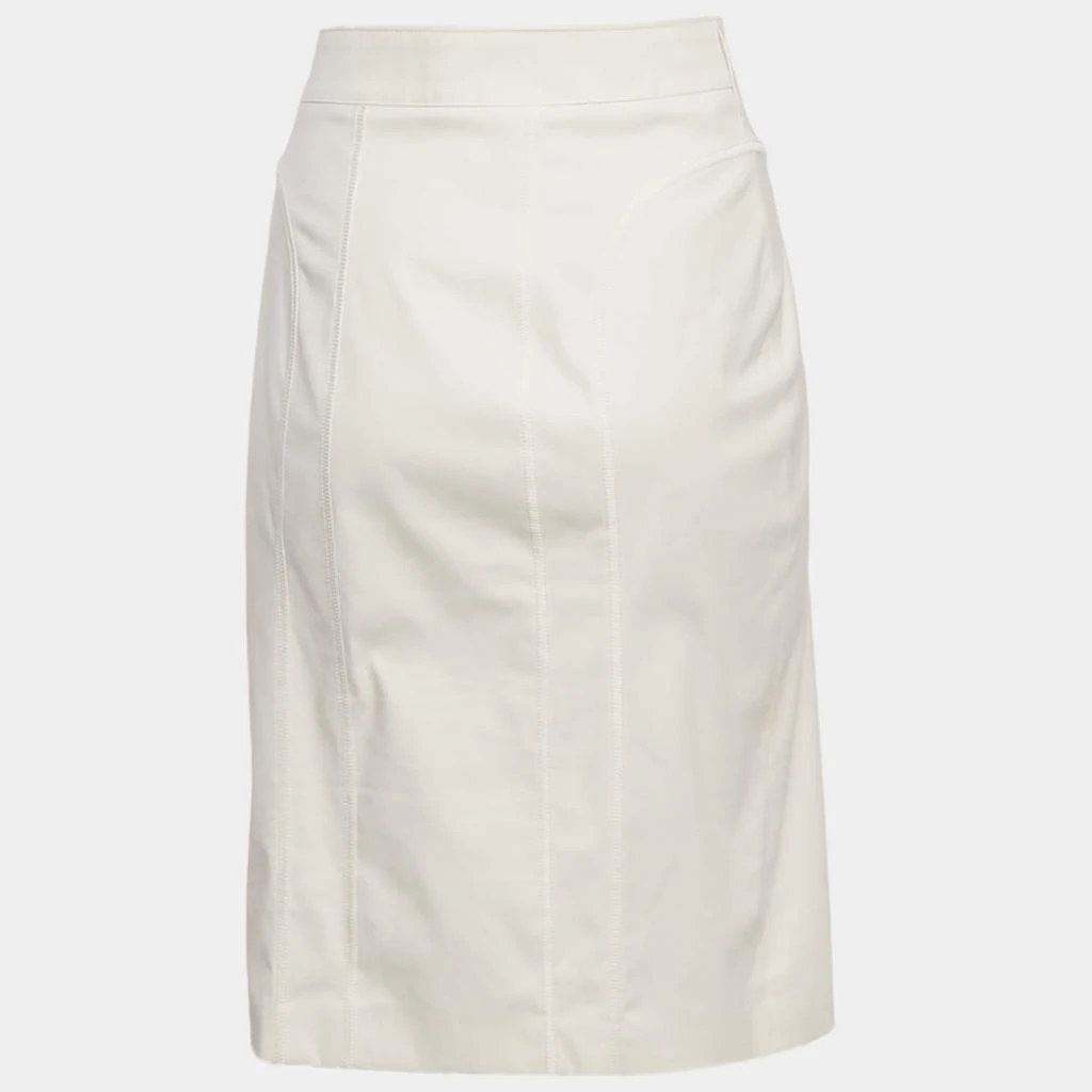 Burberry Burberry Off-White Cotton Knee-Length Skirt M 2