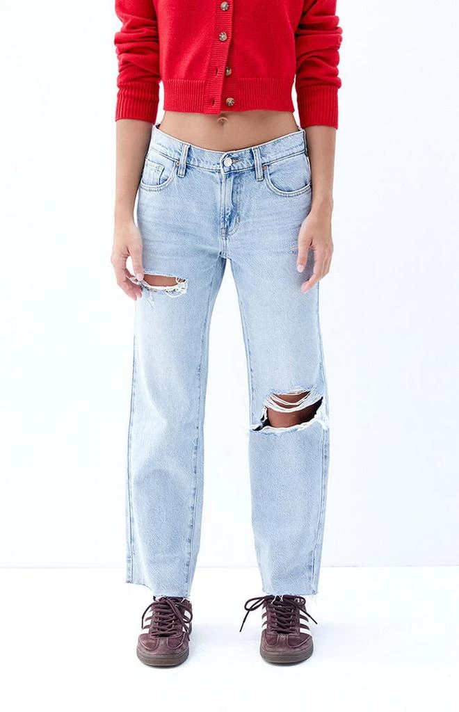 PacSun Stretch Light Indigo Ripped '90s Straight Leg Jeans 2