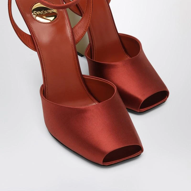 Yves Saint Laurent Zeppe La Scandale in satin rust color 5