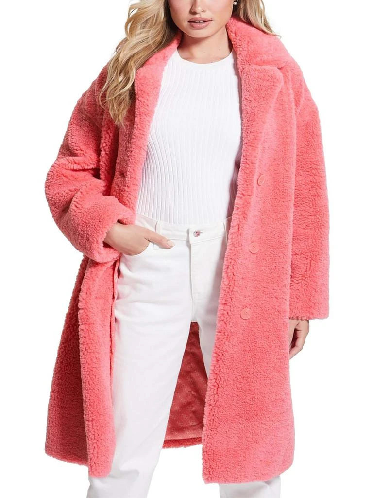 GUESS Alina Womens Faux Fur Heavy Teddy Coat 1