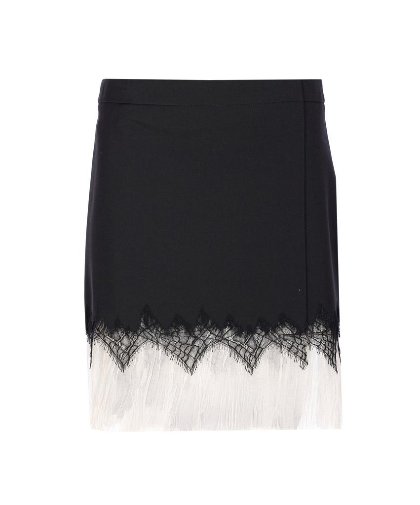 Shop Mini skirt with black/ivory spider lace on Sale at