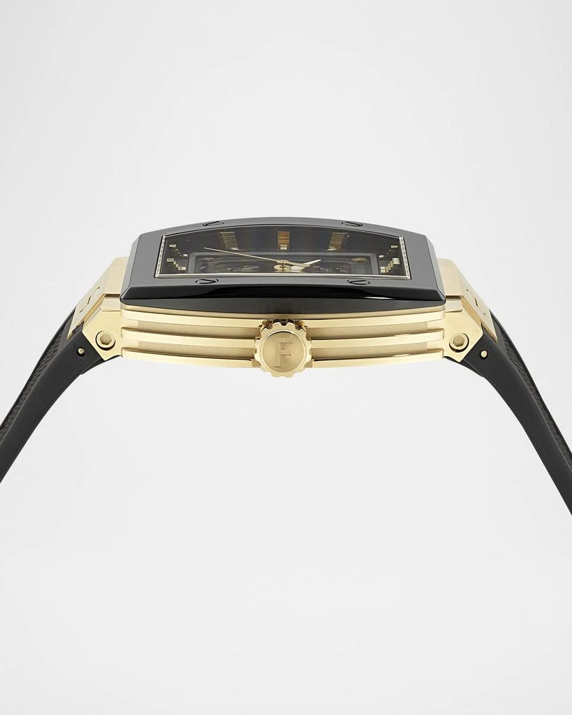 Salvatore Ferragamo Men's F-80 Two-Tone Tonneau Skeleton-Dial Watch, 42mm 3