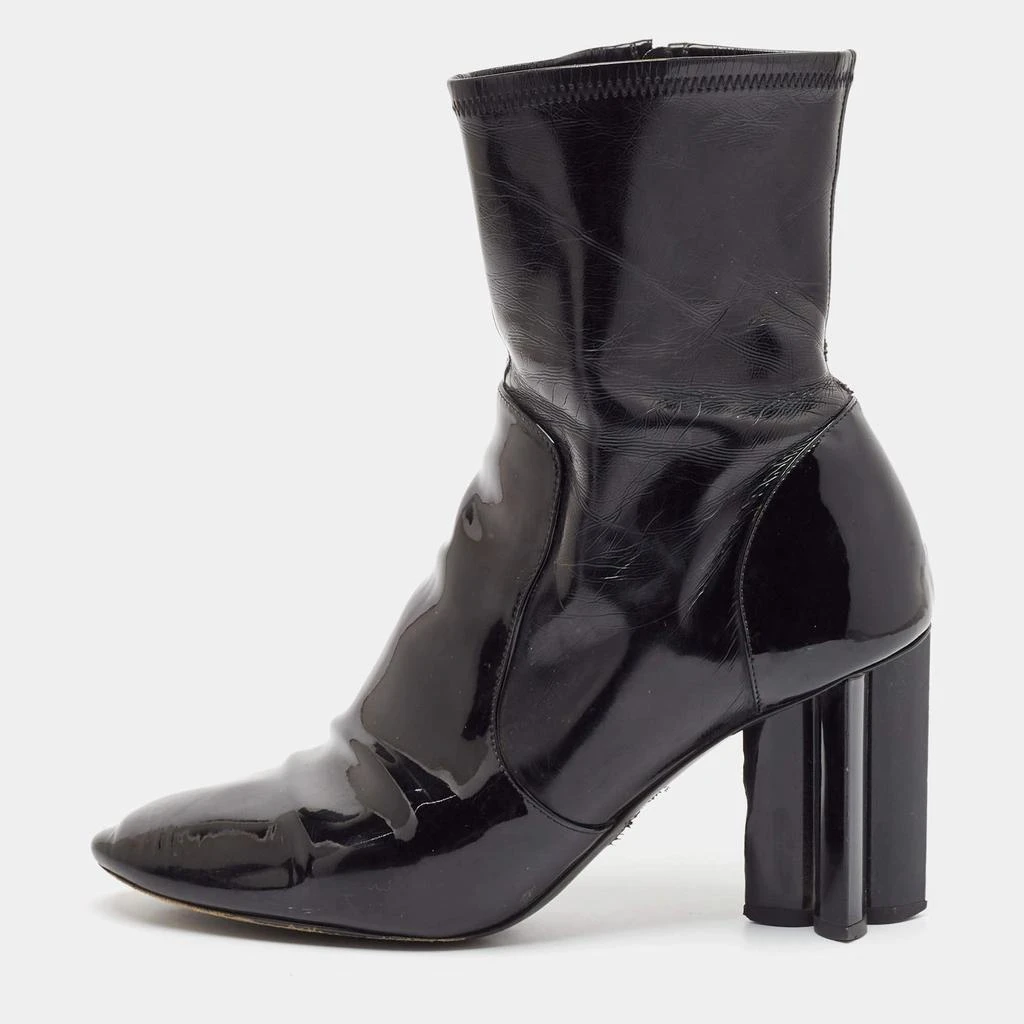 Louis Vuitton Louis Vuitton Black Leather and Patent Leather Silhouette Ankle Length Boots Size 41 1