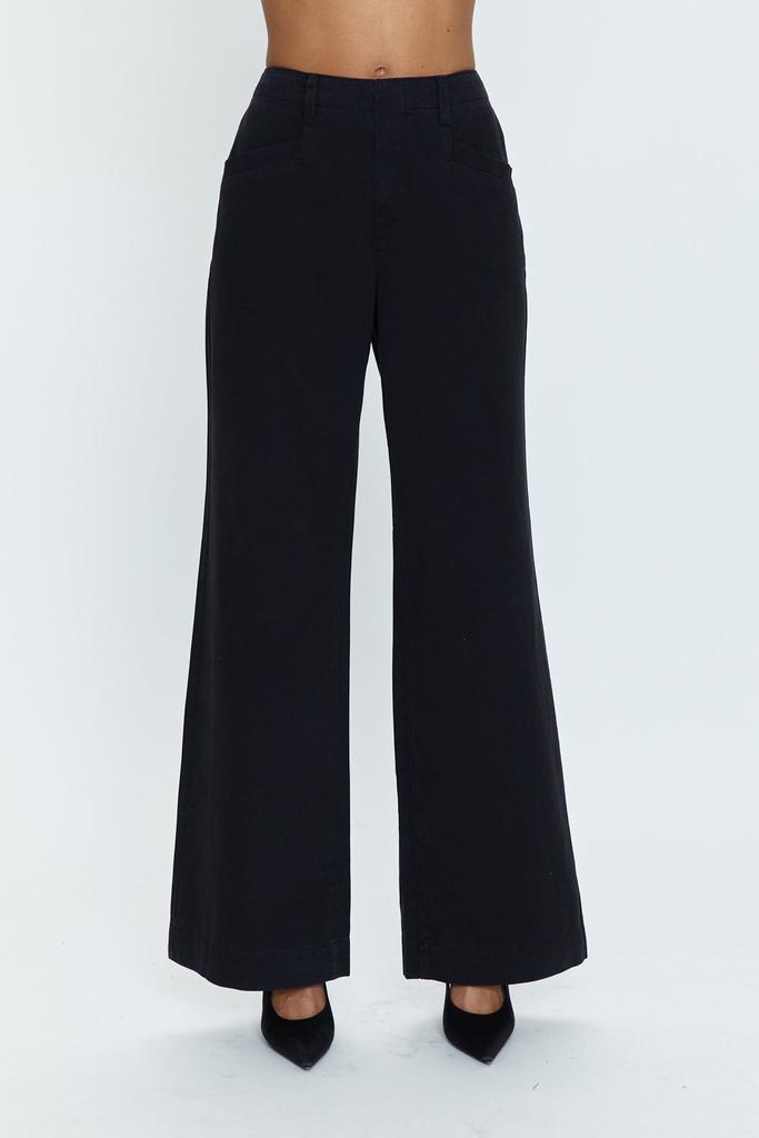 Pistola Denim Jasmine High Rise Wide Leg Trouser - Black