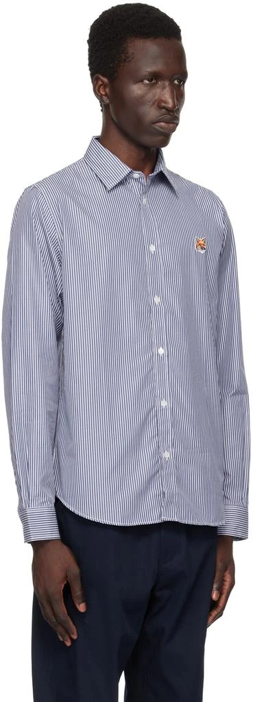 Maison Kitsune Navy & White Fox Head Shirt 2