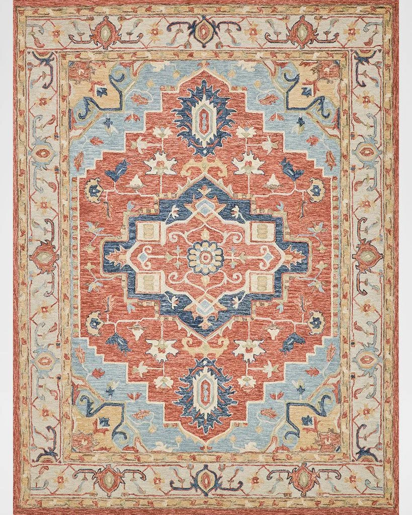 Exquisite Rugs Richmond Serapi Hand-Tufted Beige/Red Rug, 9' x 12' 1