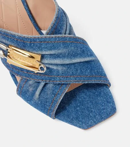 Balmain 75 embellished denim mules 5