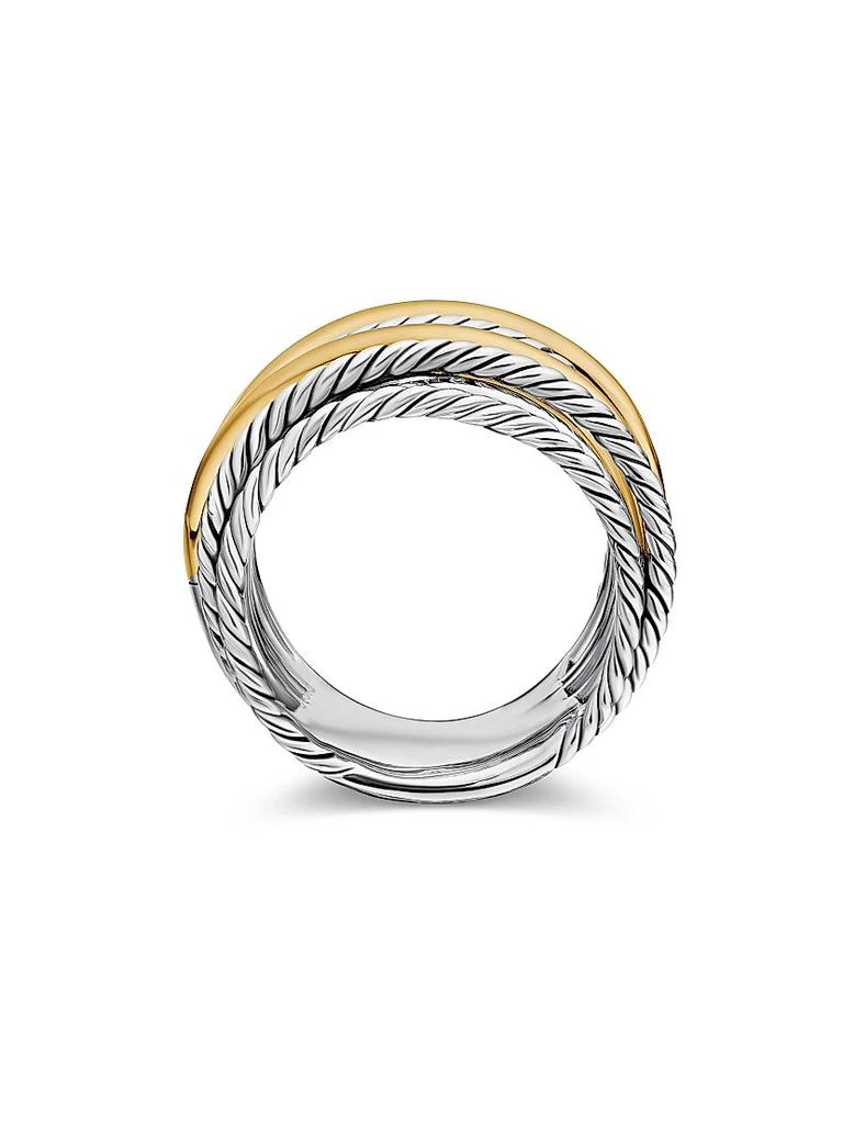 David Yurman Crossover Wide Ring with 18K Yellow Gold 4