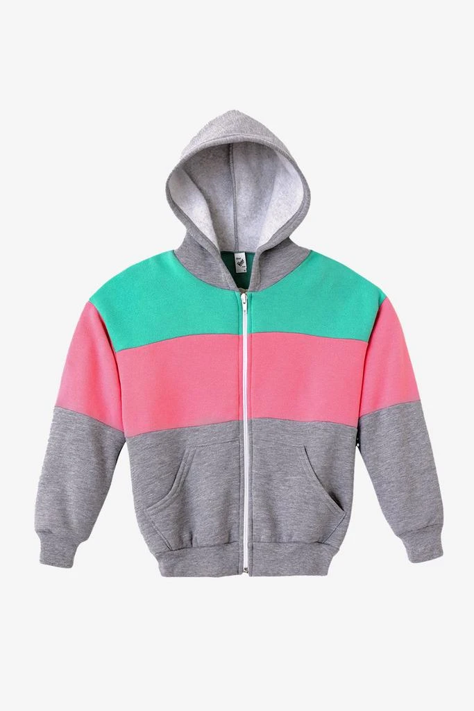 Los Angeles Apparel F1097CB - Kids Flex Fleece Color Block Zip Hoodie 3