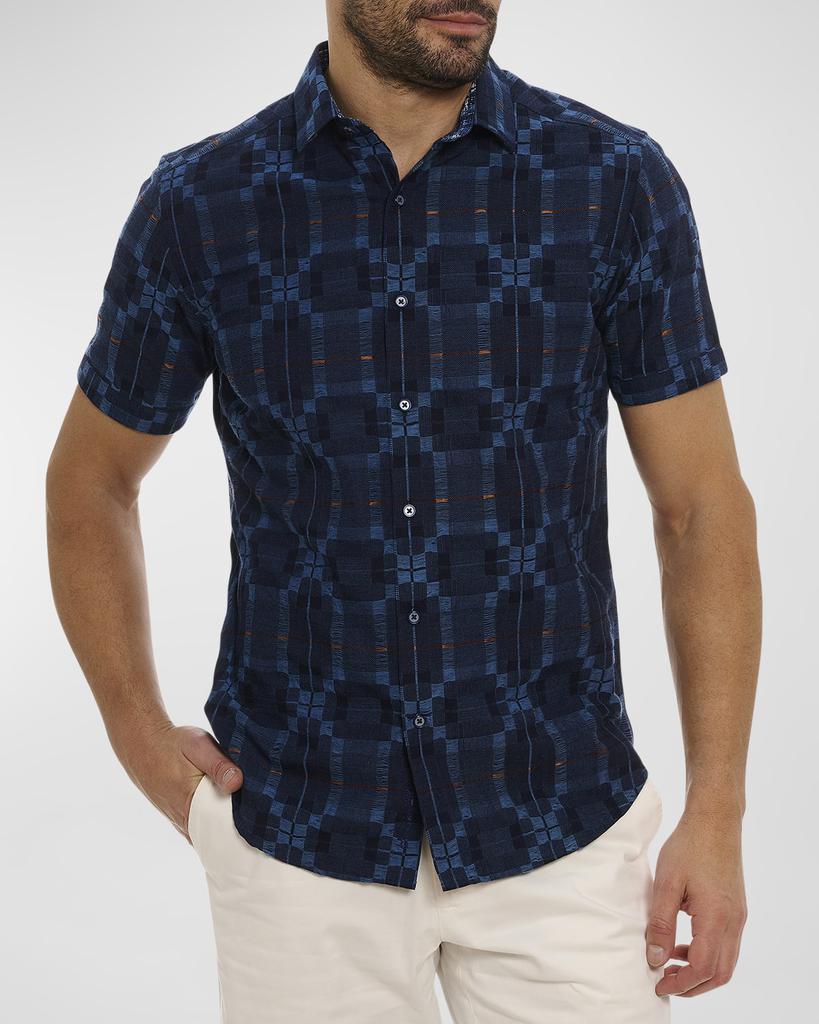 Robert Graham Men's Aizome Geometric Woven Short-Sleeve Shirt