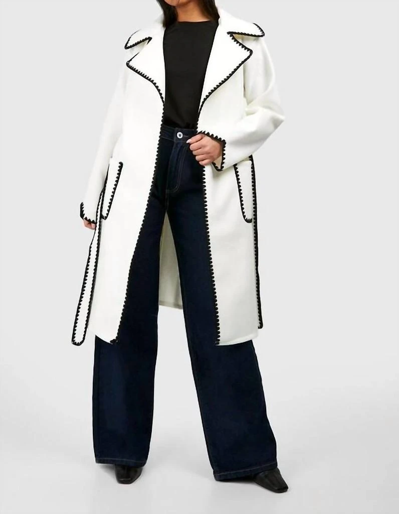 ASTRID Taylor Knit Trench Coat In Cream 2