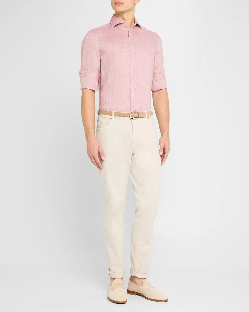 Brunello Cucinelli Men's Linen Sport Shirt 2
