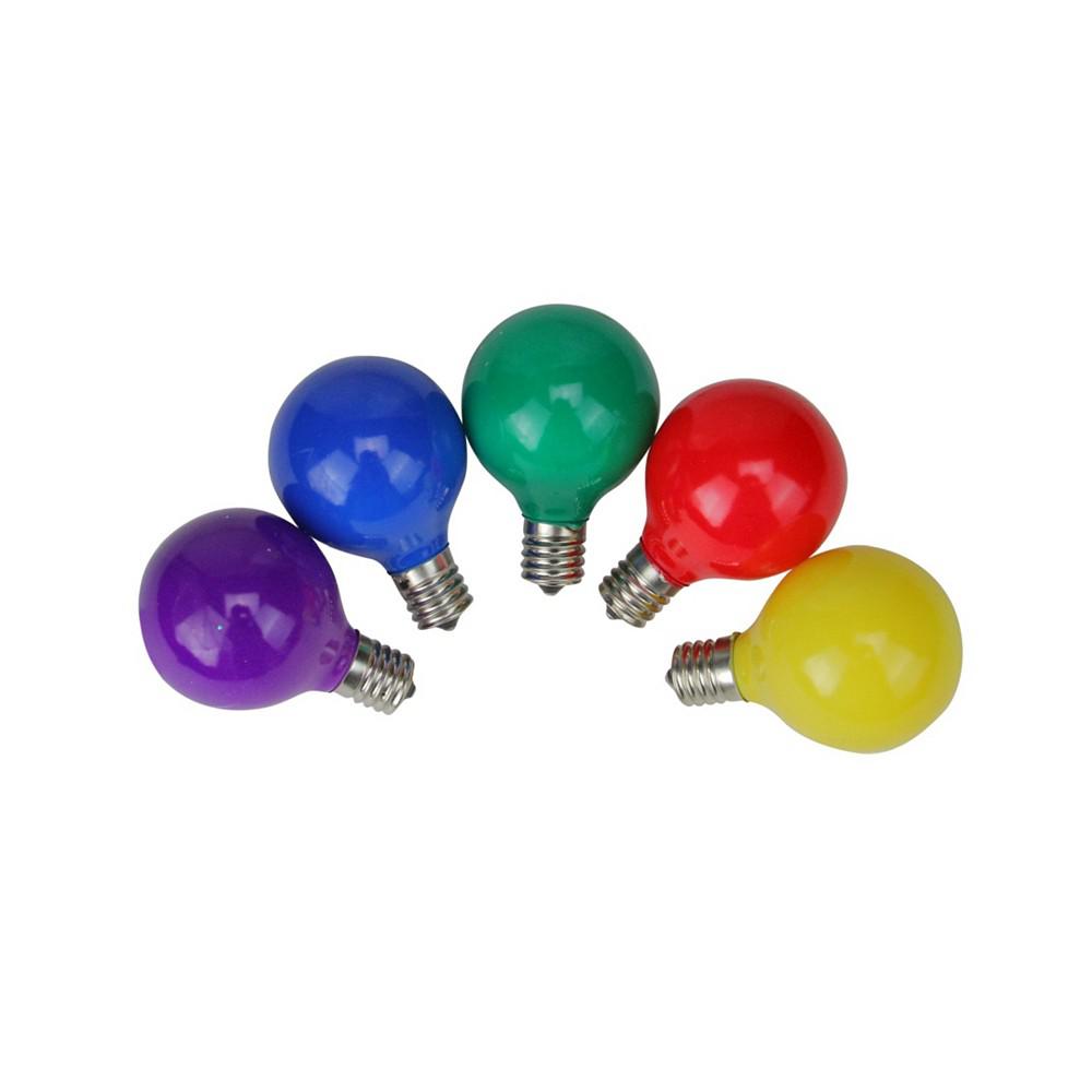 Northlight Pack of 10 Multi-Color Satin G50 Globe Christmas Replacement Bulbs