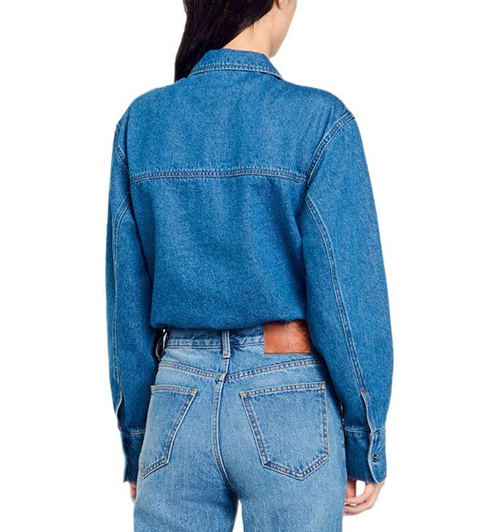 Sandro Fullmoon Denim Shirt Bodysuit 3