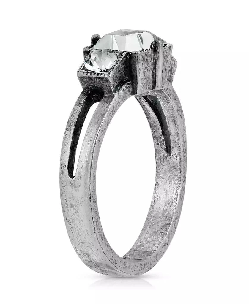 2028 Pewter Square Crystal Ring 2