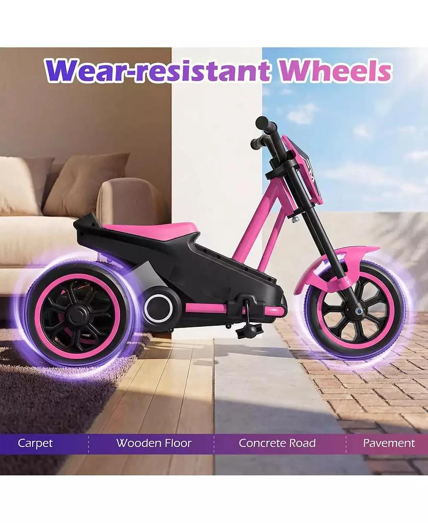 Mecale Kids Tricycle 3-Wheel Toddler Bike with Foot Pedals Forward Backward-Pink 7