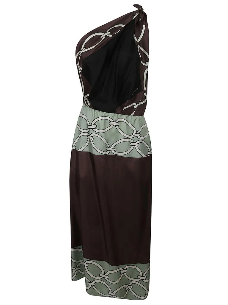 Valentino Valentino	One Shoulder Contrasting Trim Midi Dress 1