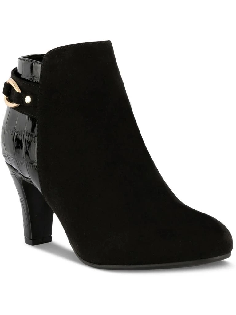 Karen Scott Koraa Womens Faux Leather Zipper Ankle Boots 1