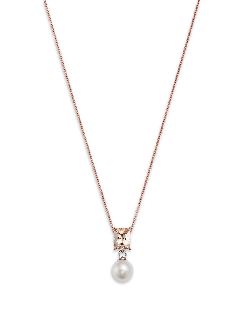 Bloomingdale
s Morganite 
Cultured Freshwater Pearl Pendant Necklace in 14K Rose Gold, 16-18" 1