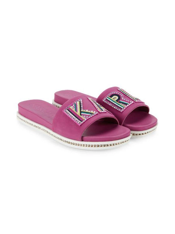 Karl Lagerfeld Paris Embellished Logo Slides 2
