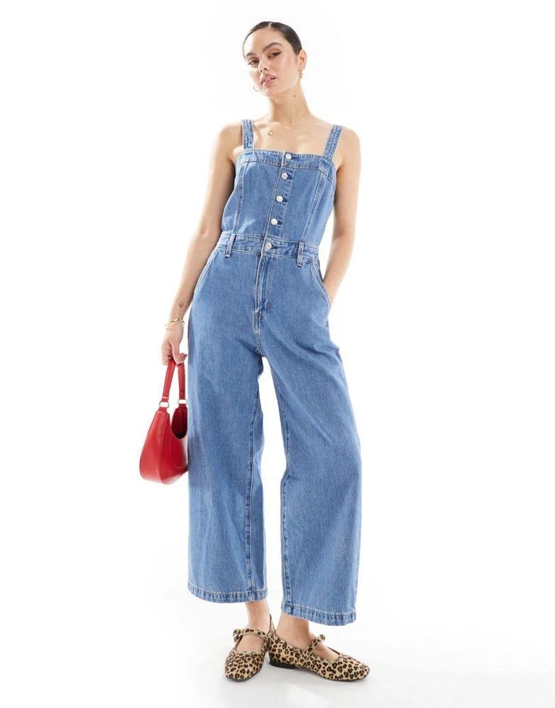 Levi's Levi's Drea sleeveless denim jumpsuit in mid blue 1