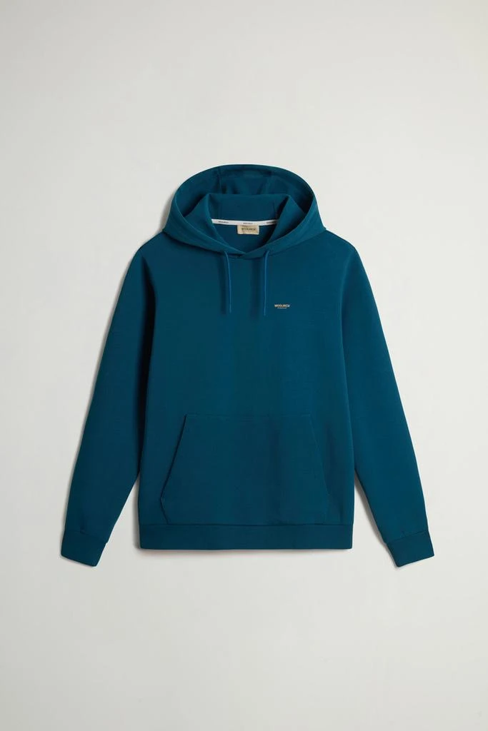 Woolrich Hooded Sweatshirt in Cotton-Blend Interlock - Men - Blue 5