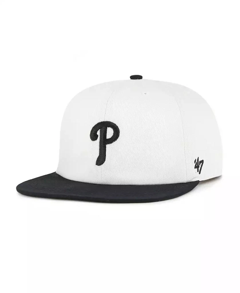 47 Brand Women's White/Black Philadelphia Phillies Foundation Captain Snapback Hat 1