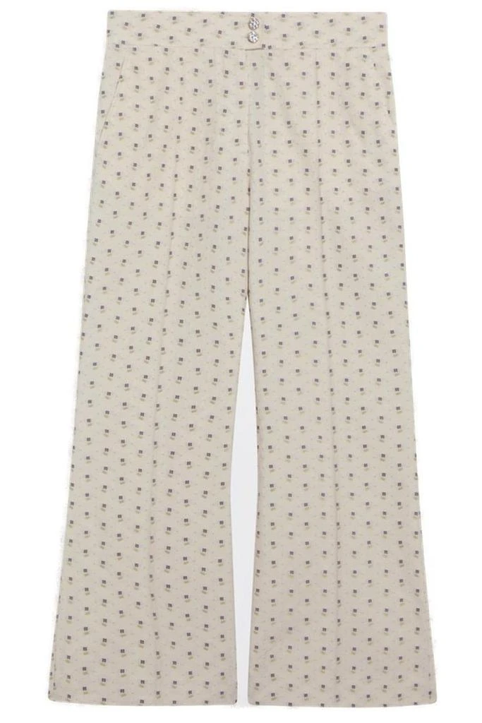 Valentino All-Over Floral Patterned Flared Pants