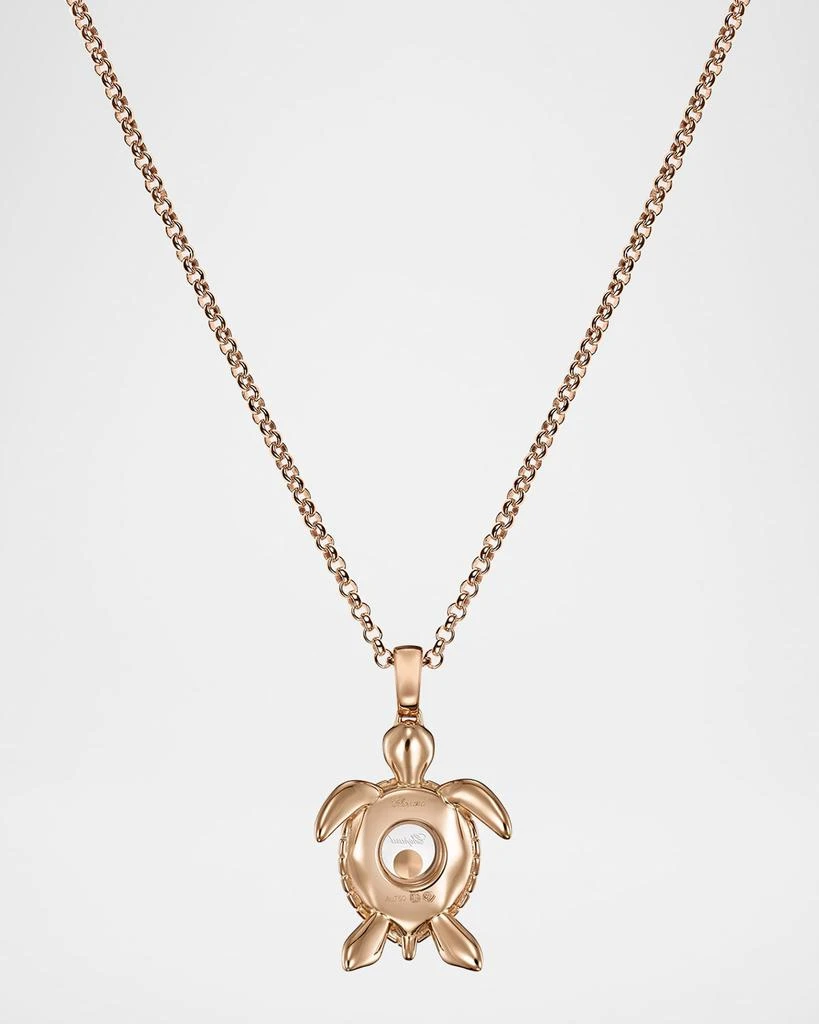 Chopard 18K Rose Gold Happy Diamonds Sapphire Turtle Pendant Necklace 2