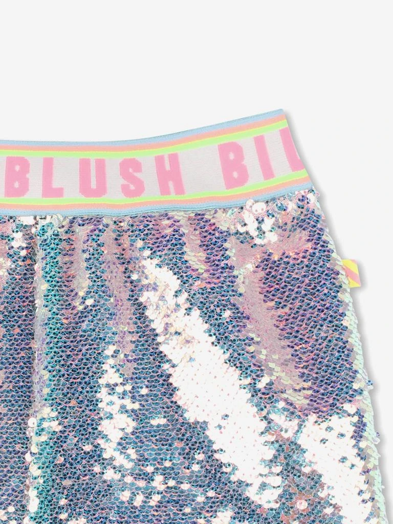 Billieblush Girls Sequin Logo Shorts in Blue 4