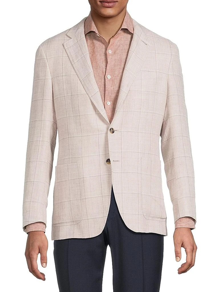Canali Windowpane Linen-Wool Sportcoat 3