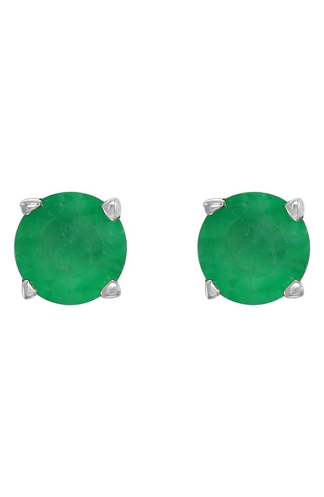 Effy 14K White Gold Natural Emerald Stud Earrings