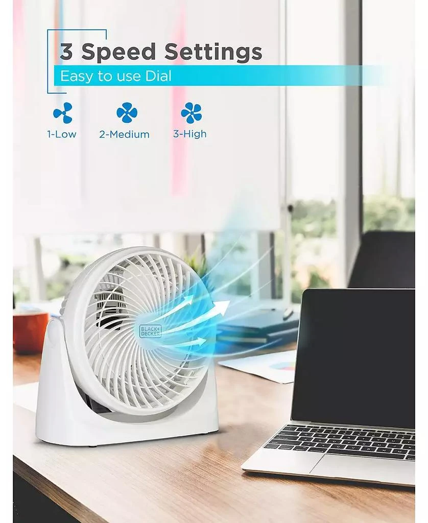 7-Inch Small Self-Standing Adjustable Portable Fan with 3-Speed ...