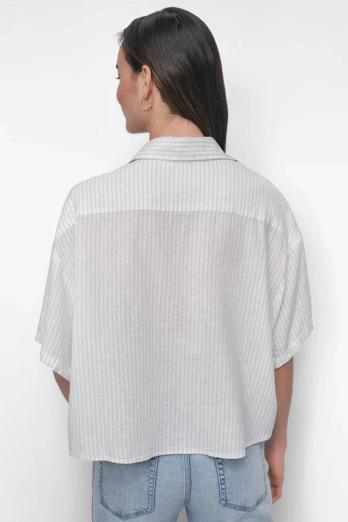 DKNY CROPPED LINEN-BLEND SHIRT 2