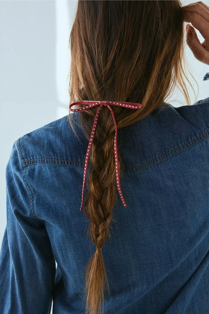 Urban Outfitters Studded Suede Hair Bow Clip Set