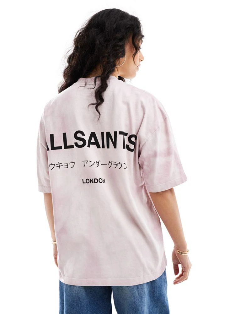 ALL SAINTS AllSaints Underground oversized t-shirt in lilac tie dye exclusive to asos 1