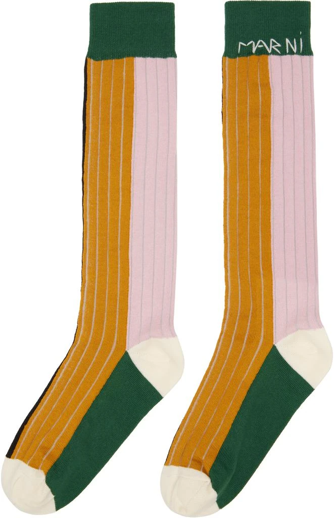 Marni Multicolor Cotton Color-Block Socks 2
