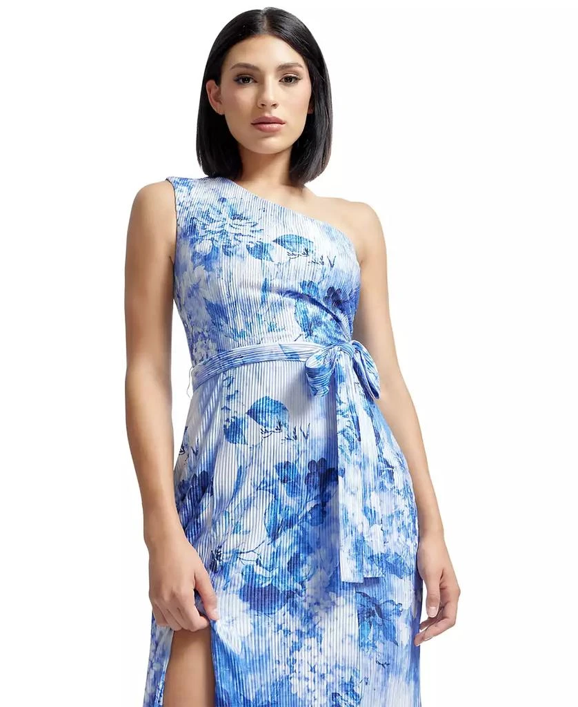 Dress The Population Women's Bella Floral-Print Pleated One-Shoulder Gown 3