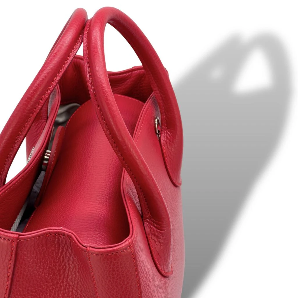 Claudio Civitico Red Satchel purse with silver hardware 3