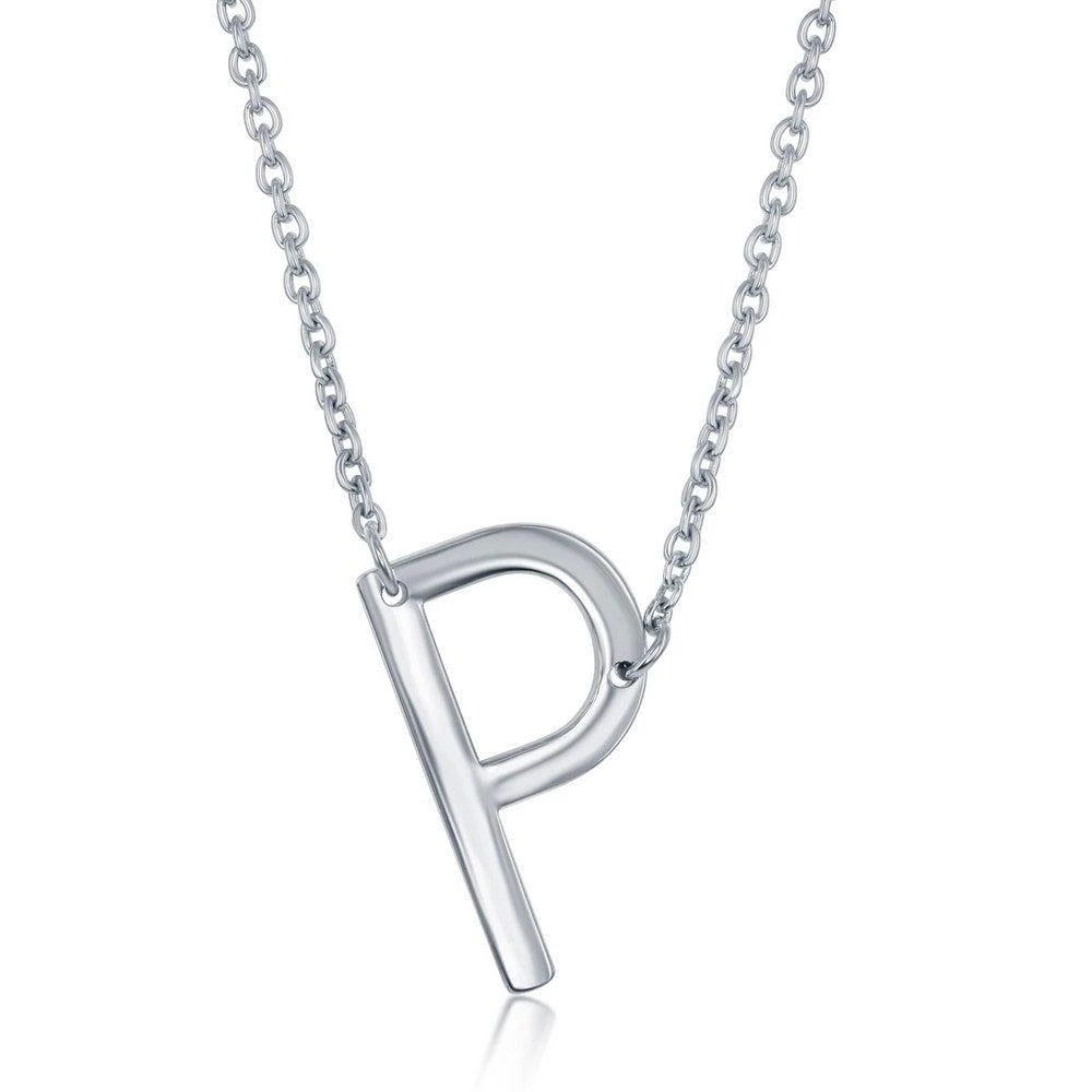 Simona Sterling Silver Sideways Initial Necklace 6