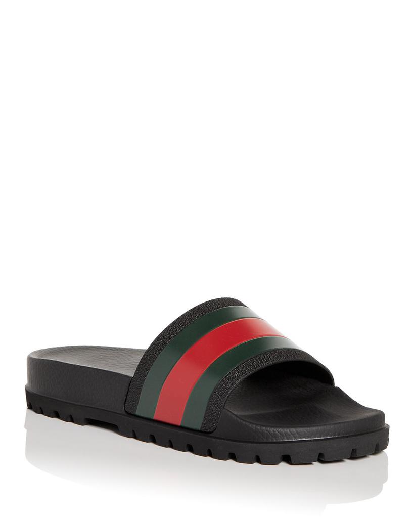 Gucci Men's Web Signature Stripe Slide Sandals - Shoes
