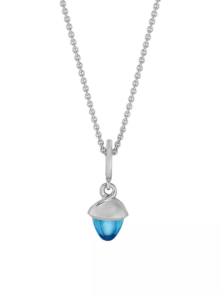 Tamara Comolli Mikado Flamenco 18K White Gold & Swiss Topaz Pendant Necklace