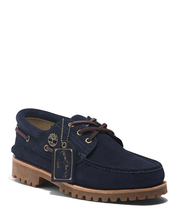 Timberland Men
s C.F. Stead Indigo Suede 3 Eye Lug Handsewn Boat Shoes