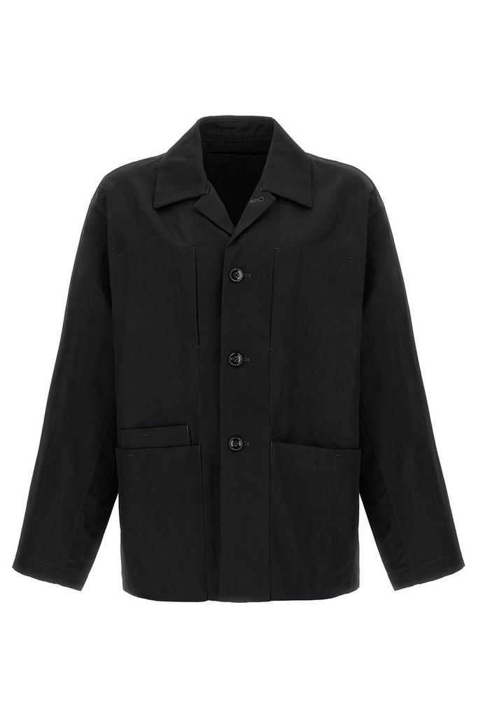 Lemaire Brown Spread Collar Leather Jacket - Jackets Lemaire Brown Spread Collar Leather Jacket - Jackets